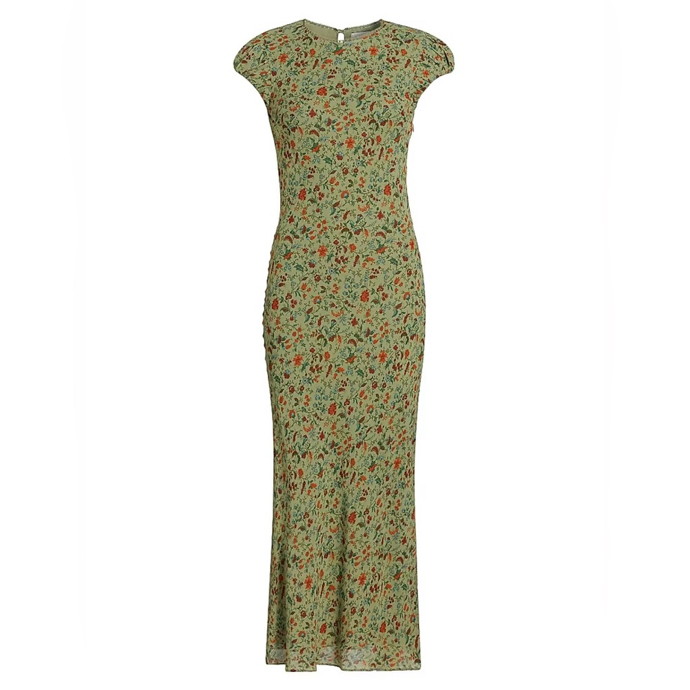 Reformation Leana Floral Georgette Midi-Dress